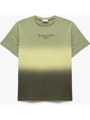 Koton Pamuklu Baskılı Bisiklet Yaka Kısa Kollu Tişört