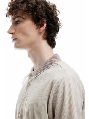 Koton Kısa Kollu Dokulu Polo Yaka Tişört
