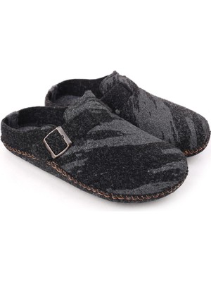 Gezer 15405 Erkek Keçe Sessiz Kaymaz Hafif Taban Ev Misafir Terliği