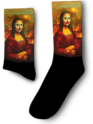 Mona Lisa Joker Parodi Çorap - Unisex