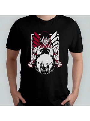Pixxa Attack On Titan Eren Jaeger_ %100 Pamuklu Bisiklet Yaka T-Shirt Model 17