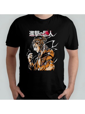 Pixxa Attack On Titan Eren Jaeger_ %100 Pamuklu Bisiklet Yaka T-Shirt Model 13