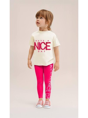 Cg Kids Nice Kabartma Tül Detaylı Harika Kız Çocuk Taytlı Alt Üst Takım