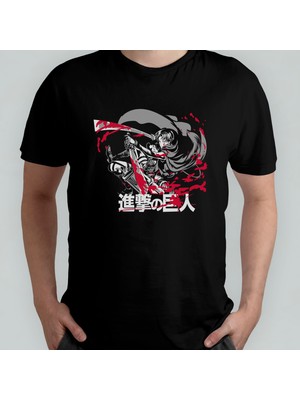 Pixxa Attack On Titan Levi Ackerman Unisex %100 Pamuklu Bisiklet Yaka T-Shirt Model 8