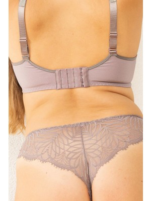 Magic Form 686 Kadın Arkası Dantelli Taşlı Slip Külot-Çinko