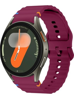 MobaxAksesuar Samsung Galaxy Watch 4 5 6 7 Fe 40 40 44 Classic 42 43 46 47 mm Kordon Dekoratif Örgü Çizgili Spor Silikon Kayış