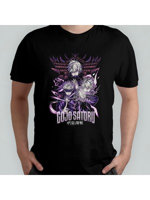 Pixxa Jujutsu Kaisen Satoru Gojo Unisex %100 Pamuklu Bisiklet Yaka T-Shirt Model 15