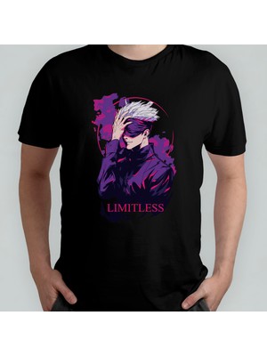 Pixxa Jujutsu Kaisen Satoru Gojo Unisex %100 Pamuklu Bisiklet Yaka T-Shirt Model 12