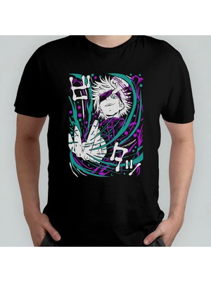 Pixxa Jujutsu Kaisen Satoru Gojo Unisex %100 Pamuklu Bisiklet Yaka T-Shirt Model 17