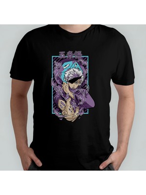 Pixxa Jujutsu Kaisen Satoru Gojo Unisex %100 Pamuklu Bisiklet Yaka T-Shirt Model 16