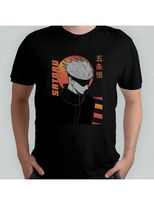 Pixxa Jujutsu Kaisen Satoru Gojo Unisex %100 Pamuklu Bisiklet Yaka T-Shirt Model 22