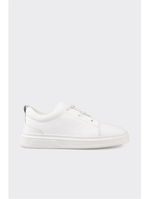 Elle Beyaz Deri Erkek Günlük Ayakkabı