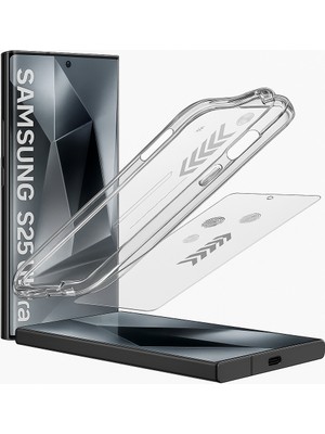 Empo Cases Samsung S25 Ultra Ekran Koruyucu 5d Kolay Kurulum Temperli Cam Tam Kapatan