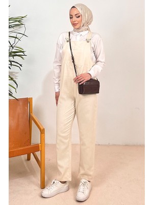 İlkimay.com Casel Önü Cepli Tulum 1419 - Bej