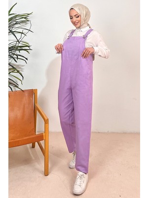 İlkimay.com Casel Önü Cepli Tulum 1419 - Lila