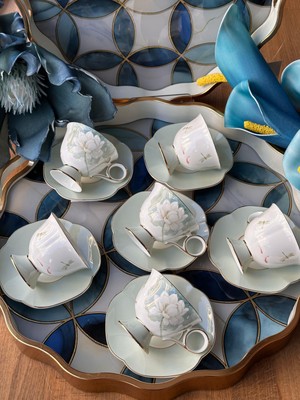 Rossev Lotus 6'lı Kahve Fincanı  90 cc