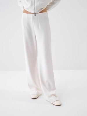 Xint Kadın Beyaz Modal Karışımlı Oversize Pantolon