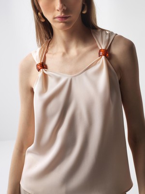 Xint Kadın Naturel Doğal Akışlı Oversize Bluz