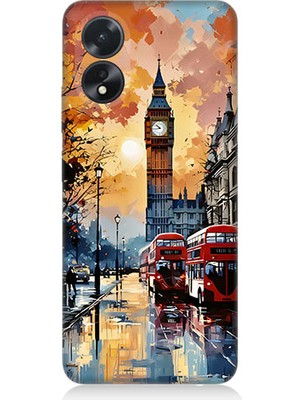 Teknomeg Oppo A38 Uyumlu Londra Sokakları  Desenli Silikon Kılıf