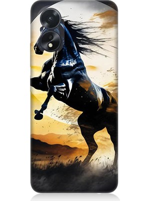 Teknomeg Oppo A38 Uyumlu Şaha Kalkmış At  Desenli Silikon Kılıf