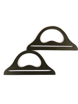 C Model Köprülü Ahşap Çanta Sapı 25 x 12 cm Haki 