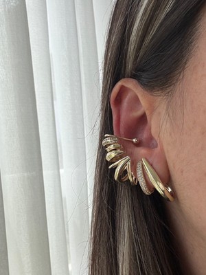 Bym Modeli Gold Renkli Küpe Earcuff