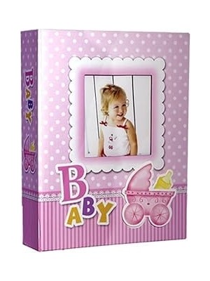 Rabsev 10X15CM 100 Fotoğraf Kapasiteli Lüks Bebek Fotoğraf Albümü (Pembe)