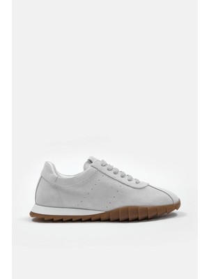 Nilufarr Diez Beyaz Süet Hakiki Deri Kadın Sneaker