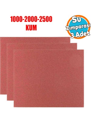 Nzb Araç Otomotiv Far Temizleme Parlatma İnce Kalın Su Zımpara Seti Kağıt 1000-2000-2500 Kum (3 Adet)