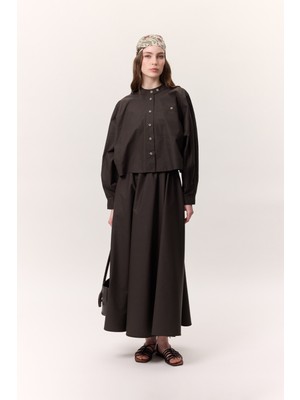 Manuka Volanlı Premıum Etek Haki