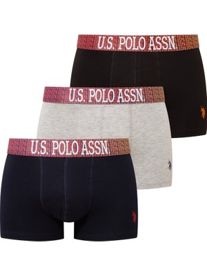 U.s. Polo Assn. Erkek Siyah - Gri Melanj - Lacivert 3 Lü Boxer