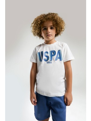 U.S. Polo Assn.  Erkek Çocuk Beyaz Bermuda Takım