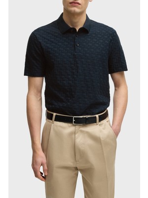 Boss Pamuklu Logo Baskılı Regular Fit Düğmeli Polo Yaka T Shirt Erkek Polo Yaka T Shirt 50537132 404