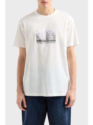 Armani Exchage Baskılı  Pamuk Regular Fit Bisiklet Yaka T Shirt Erkek T Shirt XM000555 AF10358 U0009
