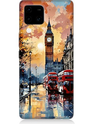 Teknomeg Vivo V30 Uyumlu Londra Sokakları  Desenli Silikon Kılıf