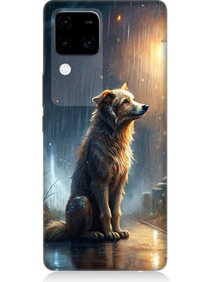 Teknomeg Vivo V30 Uyumlu Yağmurlu Sokak  Desenli Silikon Kılıf