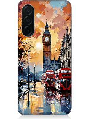 Teknomeg Samsung Galaxy A56 Uyumlu Londra Sokakları  Desenli Silikon Kılıf