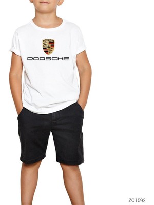 Porsche Beyaz Çocuk Tişört