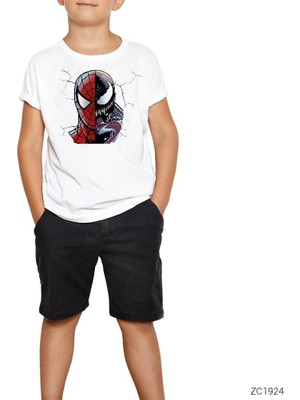 Venom Vs Spiderman Beyaz Çocuk Tişört