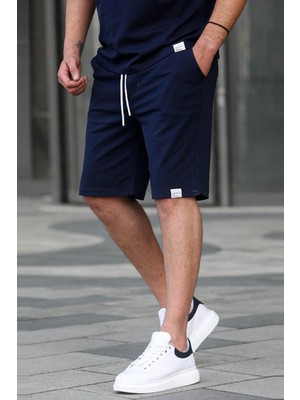 Madmext Lacivert Basic Erkek Şort Regular Fit Çift Cepli Spor Tarz Rahat Kesim Günlük Kullanım