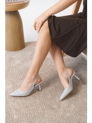 Daxtors D349 Kadın Arkası Açık Klasik Topuklu Ayakkabı