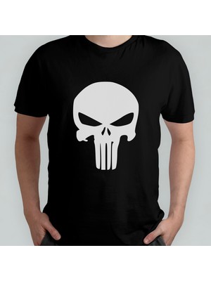 Pixxa The Punisher Unisex %100 Pamuklu Bisiklet Yaka T-Shirt Model 3