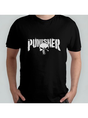 Pixxa The Punisher Unisex %100 Pamuklu Bisiklet Yaka T-Shirt Model 2