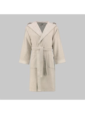 Sarev Street Bej %100 Pamuk X-Large Beden Bornoz