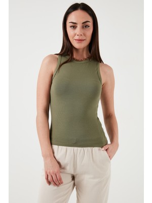 Fashion Friends Slim Fit Halter Yaka Fitilli Atlet Bayan Atlet 25Y0479K1