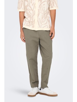 Only & Sons Onslinus Keten ve Pamuk Karışımlı Tapered Fit Daralan Paça Pantolon Erkek Pantolon 22024966