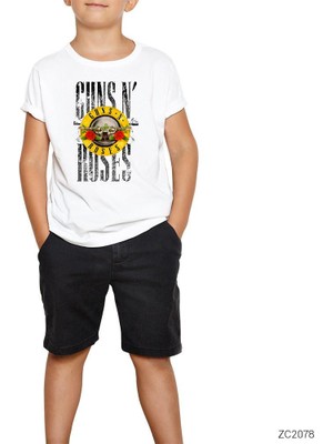Guns N Roses Old Style Beyaz Çocuk Tişört