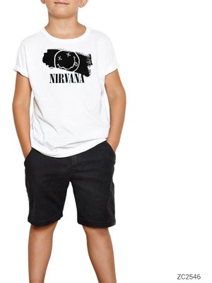 Nirvana Splash Beyaz Çocuk Tişört