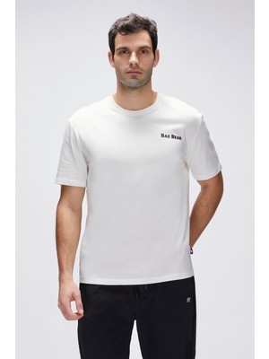 Bad Bear Eddy Beyaz Erkek Baskılı Tişört