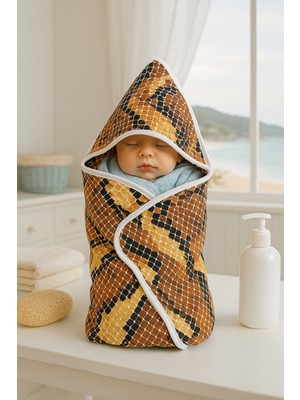 Npol Kapşonlu Müslin Bebek Banyo Havlusu - Havlu Kundak